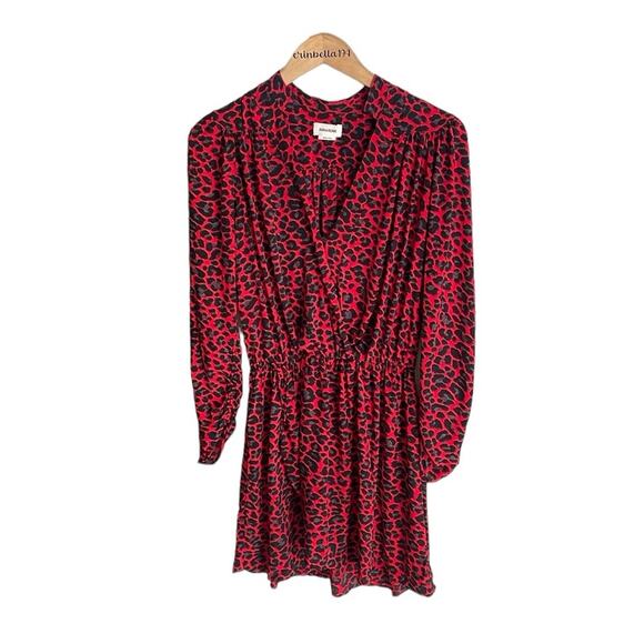 Zadig & Voltaire Reveal Leopard Print Long Sleeve Blouson Minidress - Picture 2 of 16